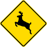 Warning for crossing deer.