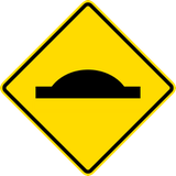 Warning for a speed bump.