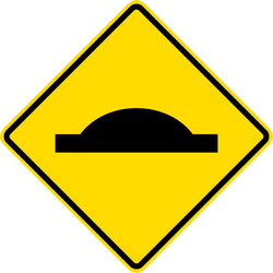 Warning for a speed bump.