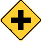 Warning for an uncontrolled crossroad.