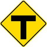 Warning for an uncontrolled T-junction.