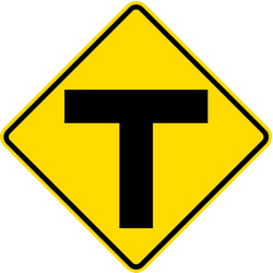 Warning for an uncontrolled T-junction.
