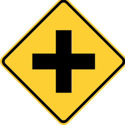 Warning for an uncontrolled crossroad.