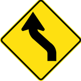 Warning for a double curve, first left then right.