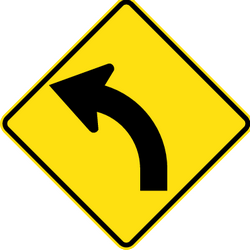 Warning for a curve to the left.