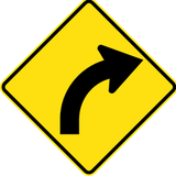 Warning for a curve to the right.