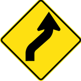 Warning for a double curve, first right then left.