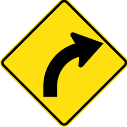 Warning for a curve to the right.