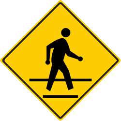 Warning for a pedestrian crossing.
