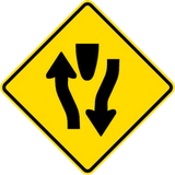 Warning for a divided road.