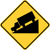 Warning for a steep descent.