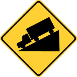 Warning for a steep descent.