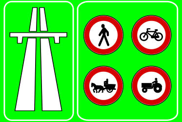 Beginn einer Autobahn.