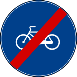 Ende des vorgeschriebenen Radwegs.