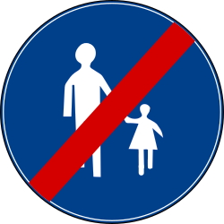 Ende des vorgeschriebenen Gehwegs.