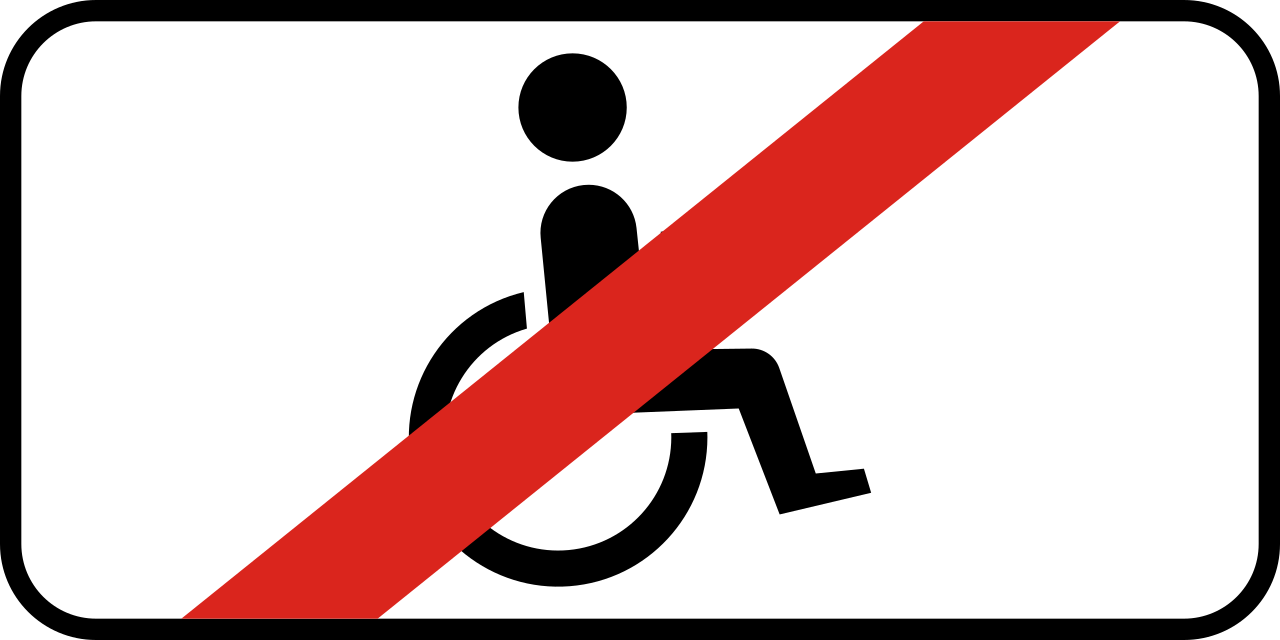 Personen met een handicap uitgezonderd.