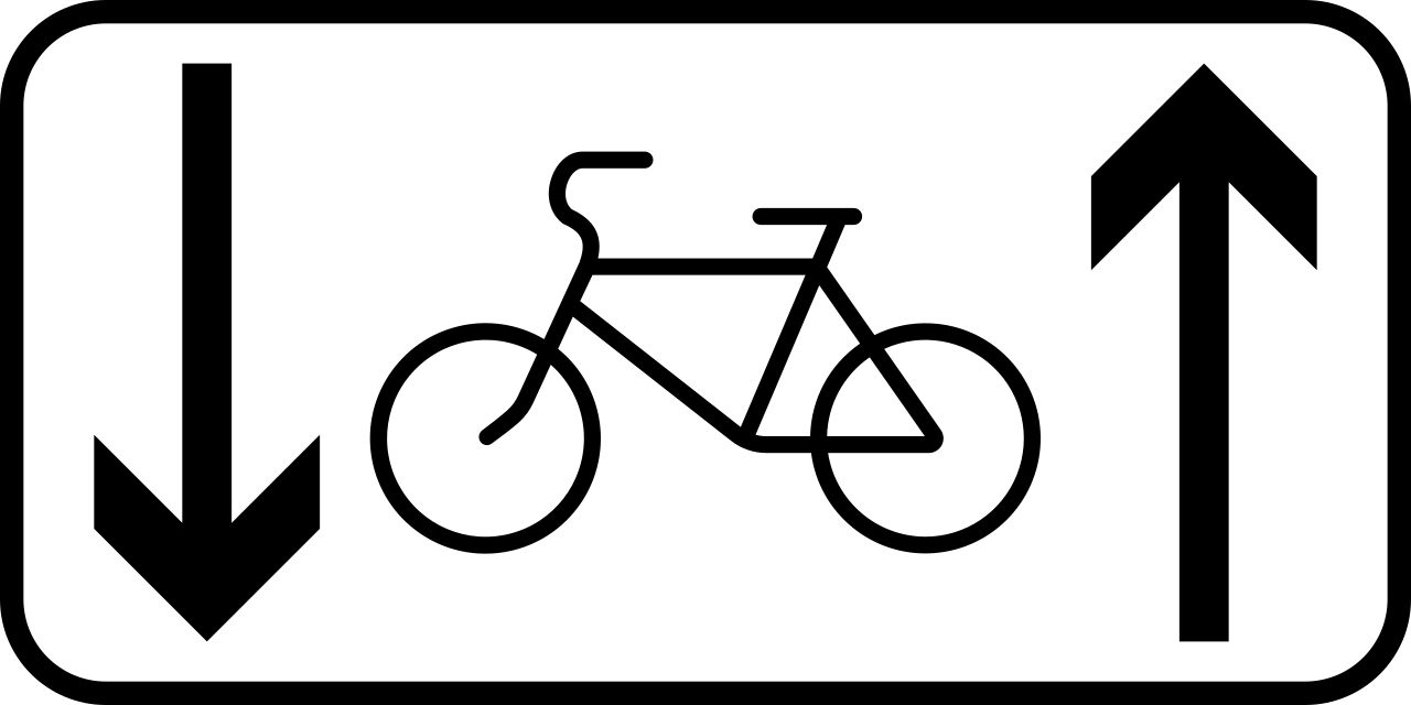 Fietsers in beide richtingen.
