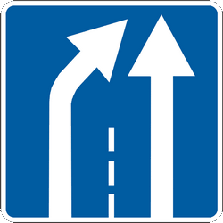 Einde van een rijstrook.