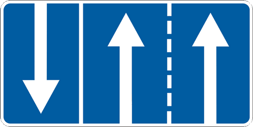 Overzicht van de rijstroken en hun richting.