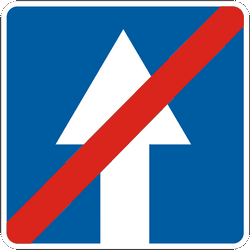 Einde van de weg met eenrichtingsverkeer.