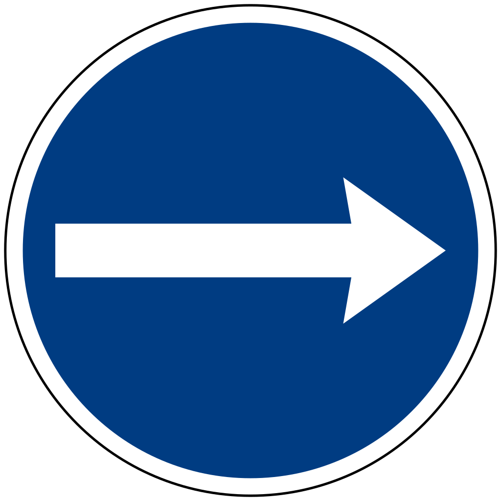 Rechts fahren vorgeschrieben.