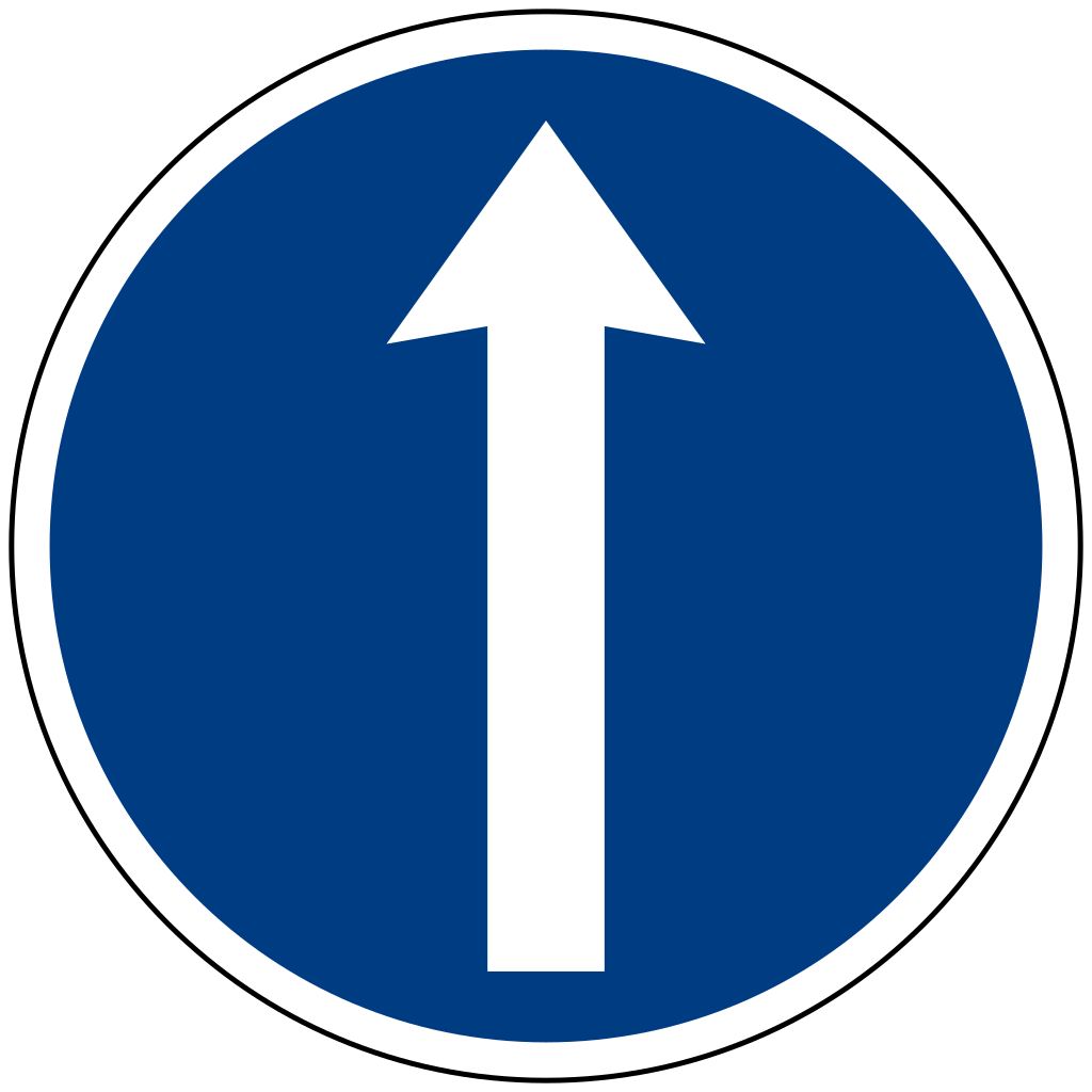 Geradeausfahren vorgeschrieben.