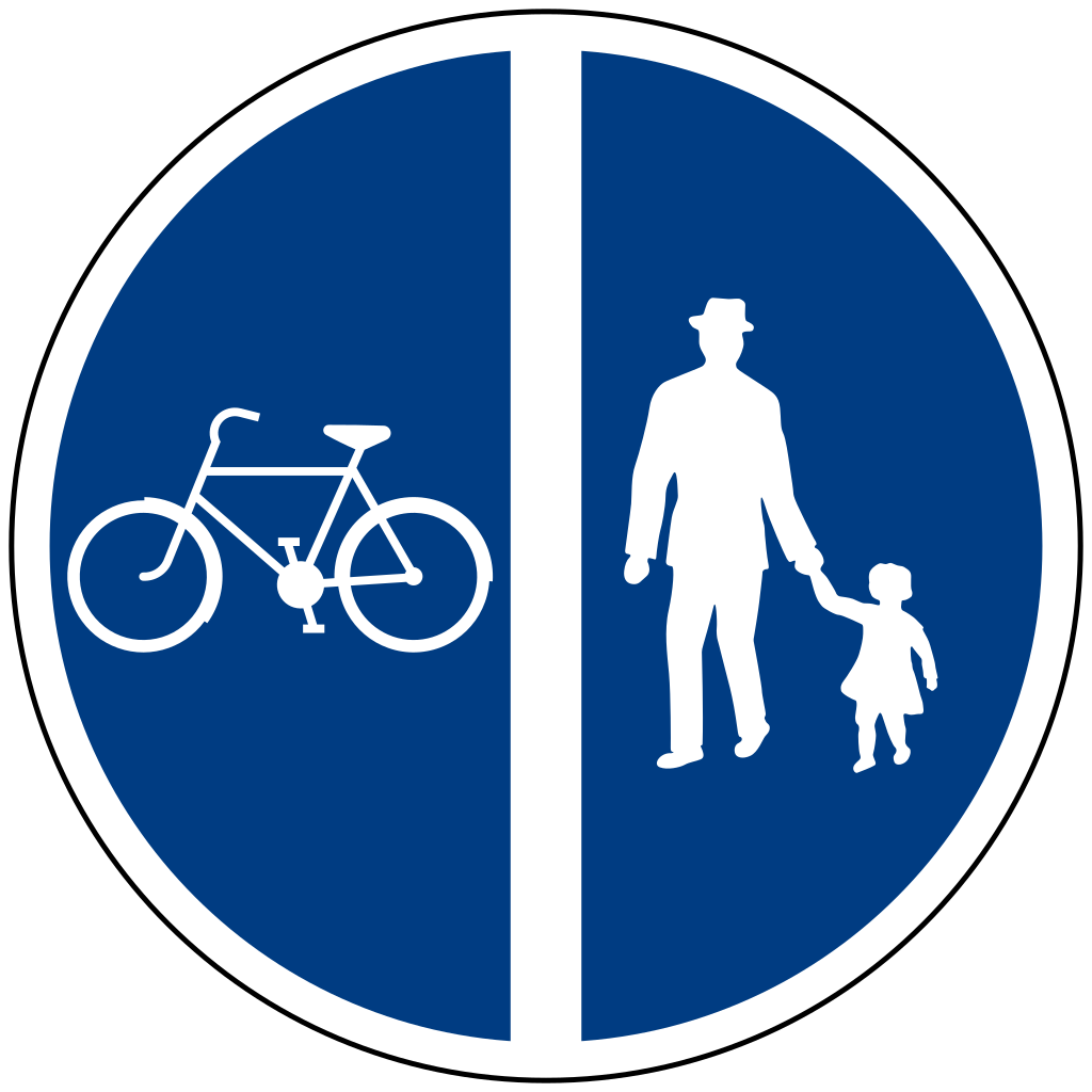 Getrennter Geh- und Radweg vorgeschrieben.