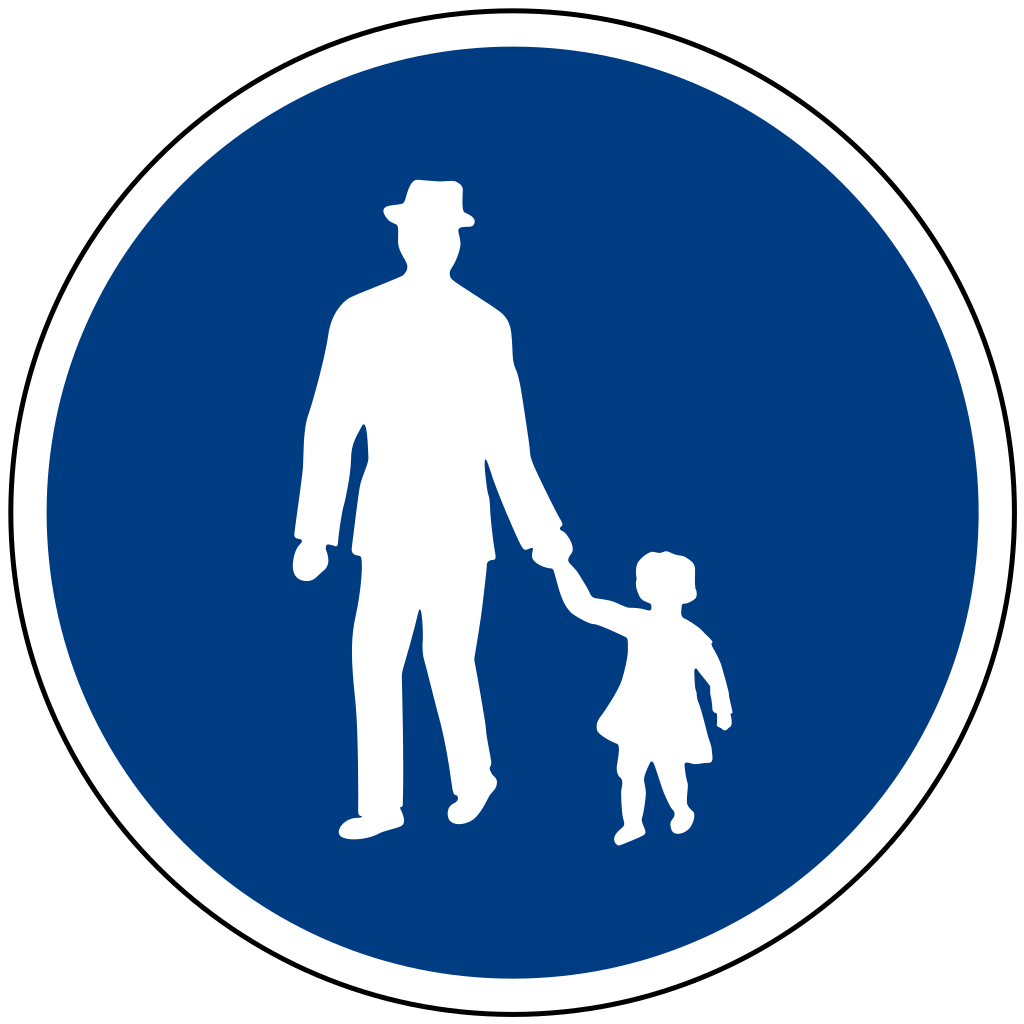 Vorgeschriebener Gehweg.