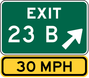 Information about the next exit.