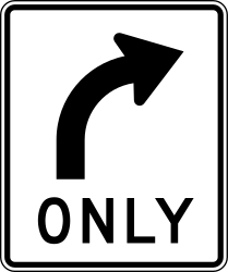 Turning right mandatory.
