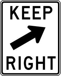 Pass obstacle on the right.