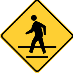 Aviso de passagem para peões.