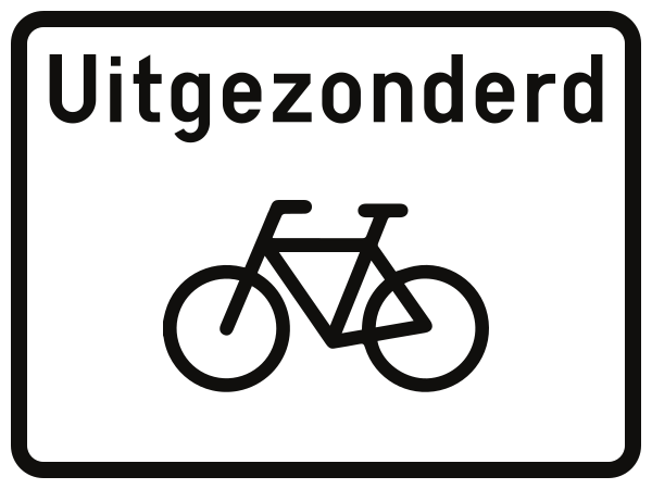 Fietsers toegestaan.