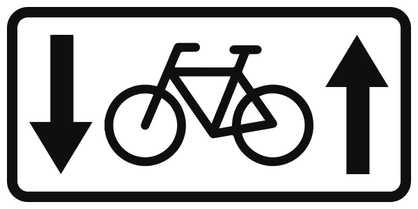 Fietsers in beide richtingen.