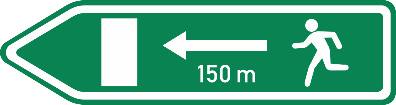 Richting naar de nooduitgang.