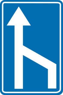 Einde van een rijstrook.