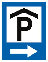 Kapalı otoparkın yönü.