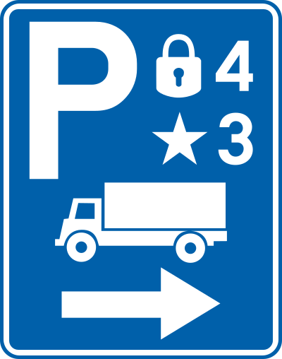 Richting naar beveiligde parking.