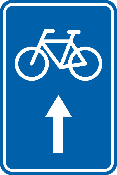 Richting van de fietsroute.