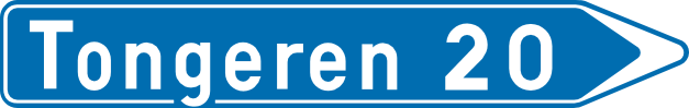 Wegwijzer met afstand tot bestemming.
