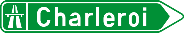 Richting naar de autosnelweg.