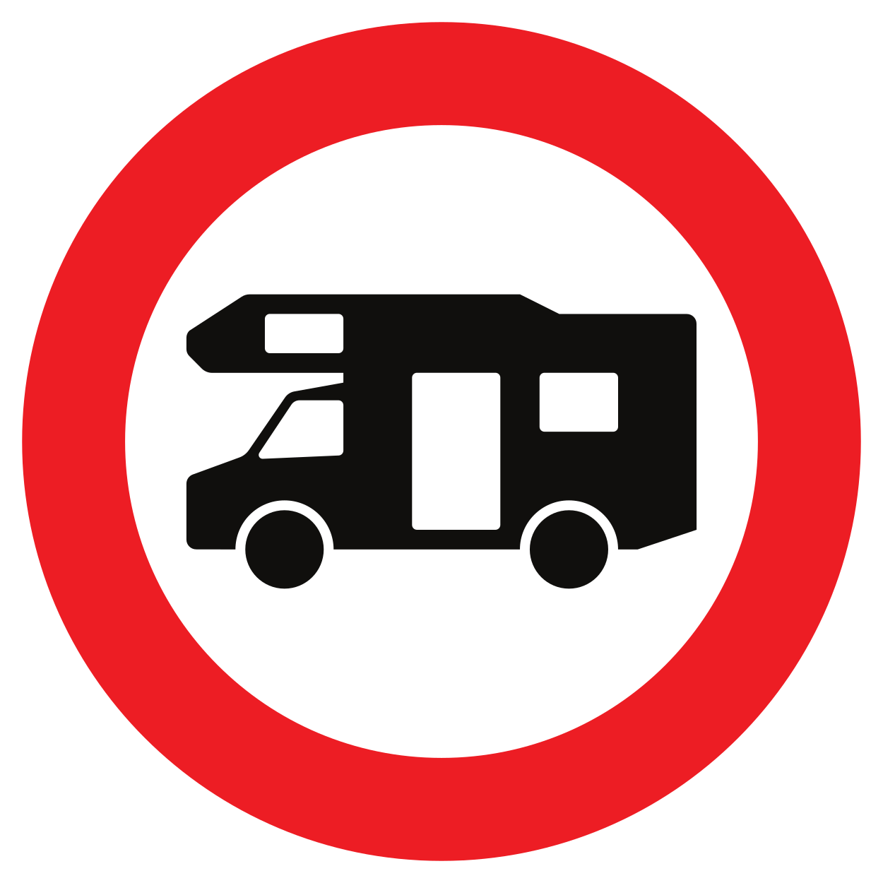Camping-cars interdits.