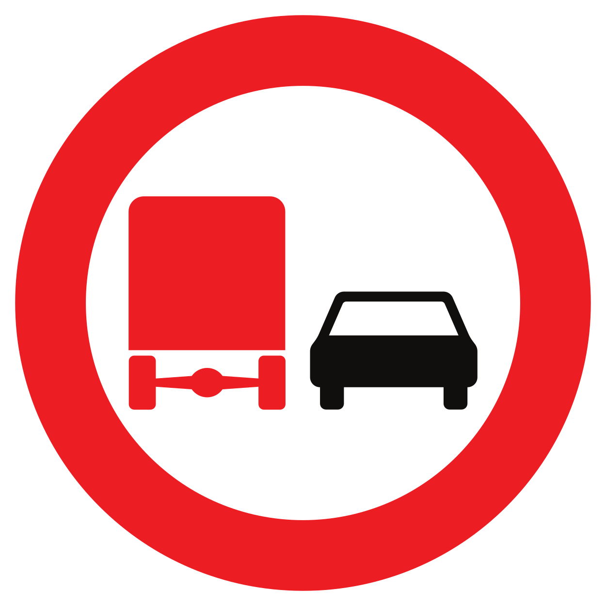Dépassement interdit pour les camions.