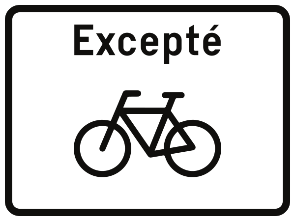 Fietsers toegestaan.