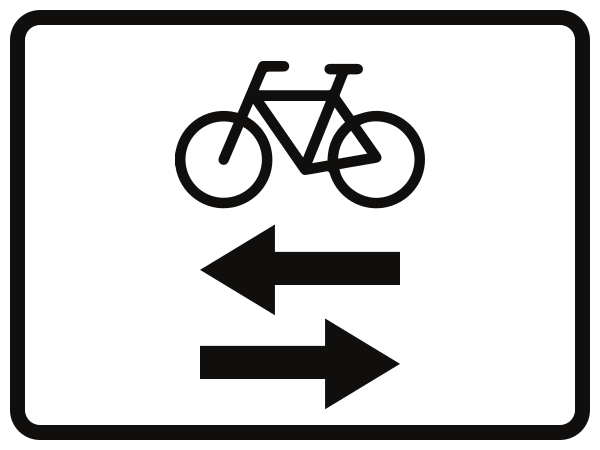 Fietsers uit beide richtingen.