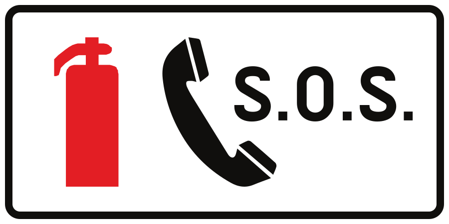 Noodtelefoon en brandblusser.
