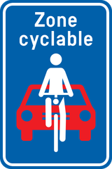 Begin van een fietszone.