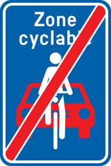 Einde van de fietszone.