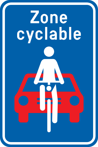 Begin van een fietszone.