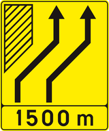 Tijdelijke verschuiving van rijstroken verderop.